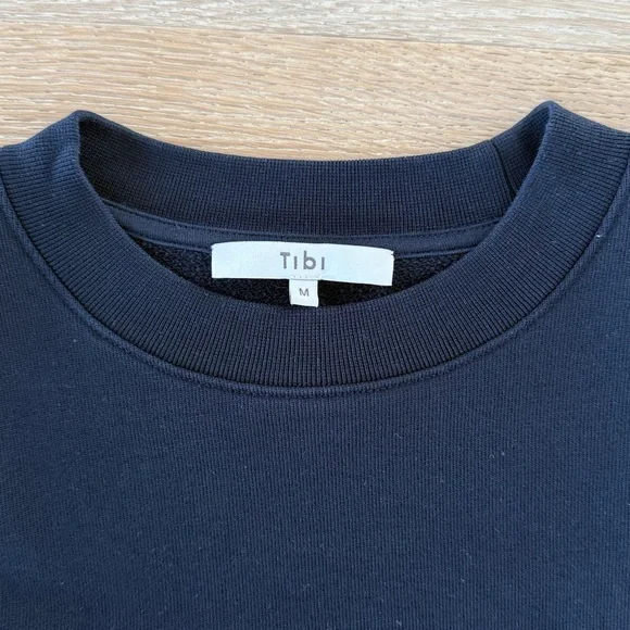 Tibi Sculpted Sweatshirt & Calder Sweatpants Set Navy Blue Sz Med - Picture 6 of 6